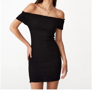 cotton on off shoulder mini dress